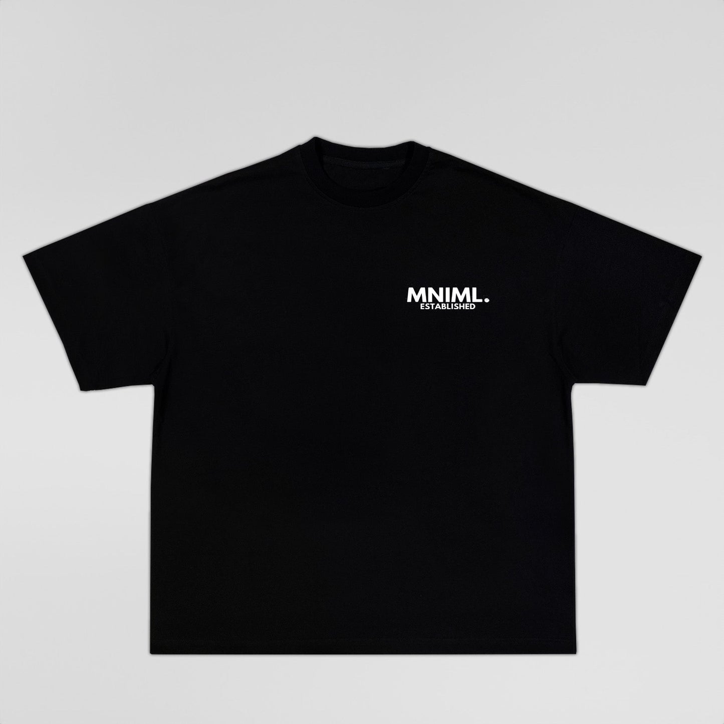 Oversized 'MNIML' Box Tee - Black - LUGHA. Clothing - Tee