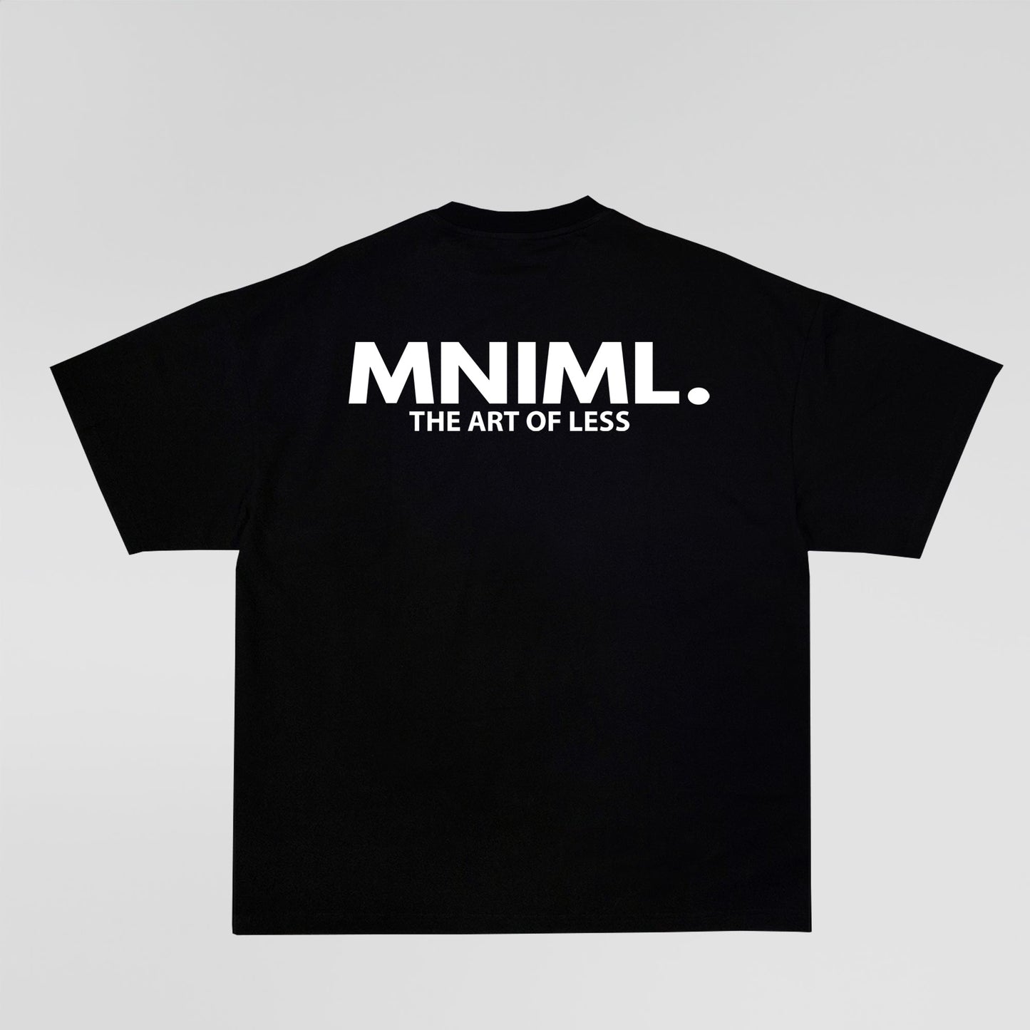 Oversized 'MNIML' Box Tee - Black - LUGHA. Clothing - Tee