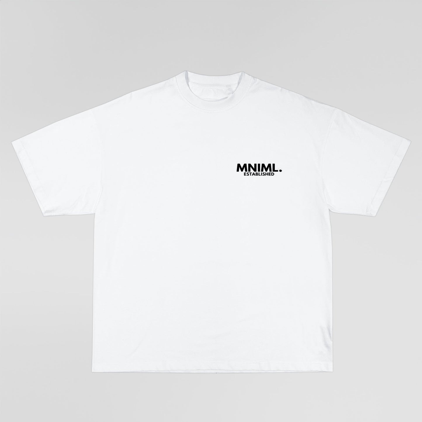 Oversized 'MNIML' Box Tee - White - LUGHA. Clothing - Tee