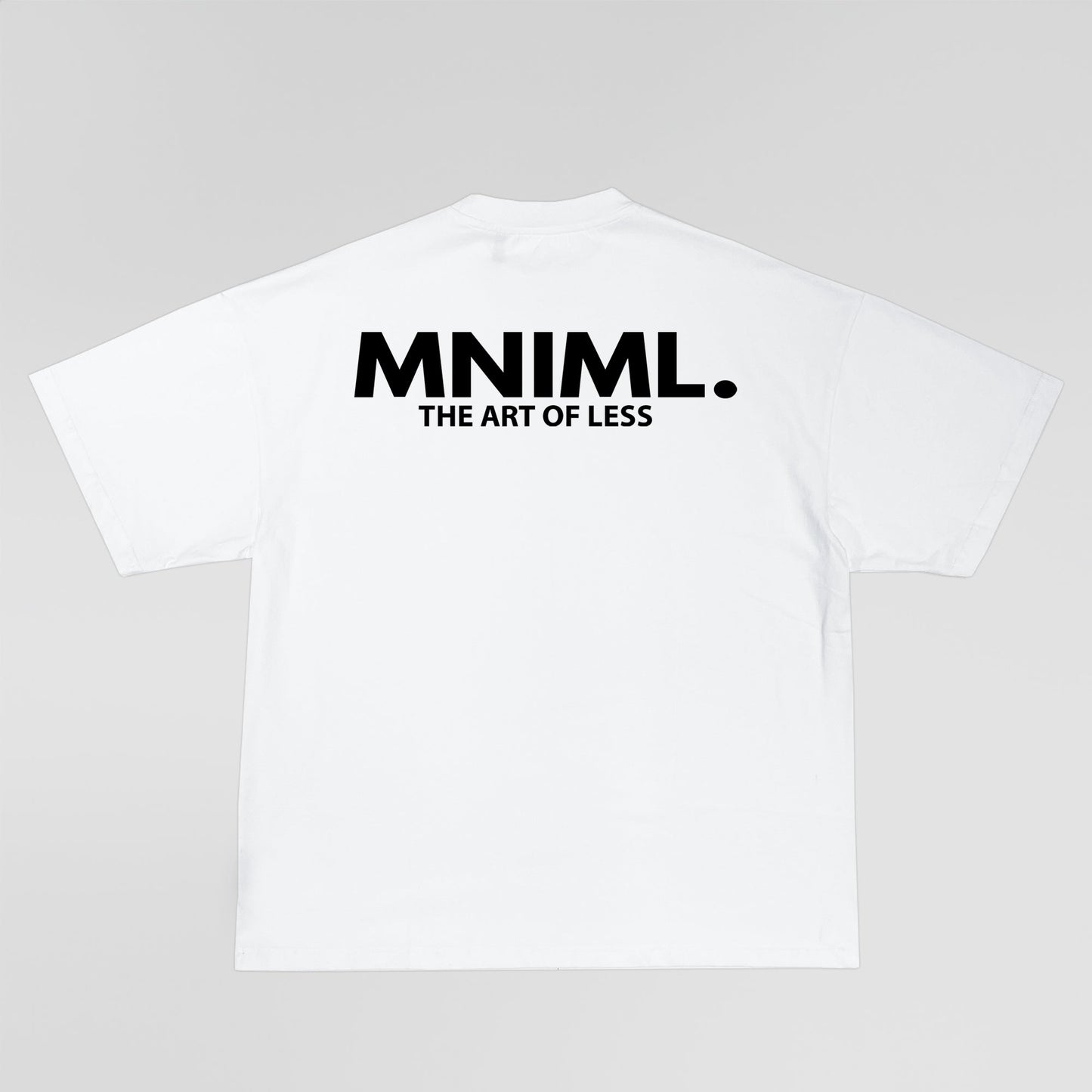 Oversized 'MNIML' Box Tee - White - LUGHA. Clothing - Tee