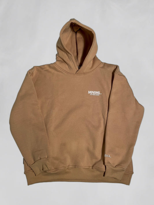 Oversized 'MNIML' Hoodie - Beige - LUGHA. Clothing - Hoodie