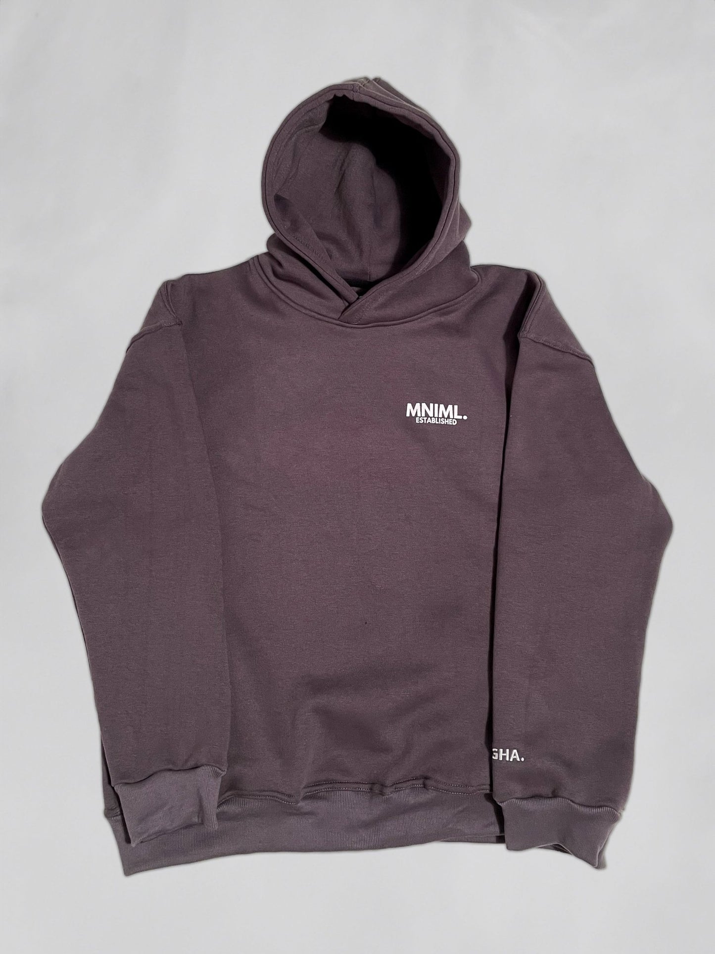 Oversized 'MNIML' Hoodie - Charcoal - LUGHA. Clothing - Hoodie