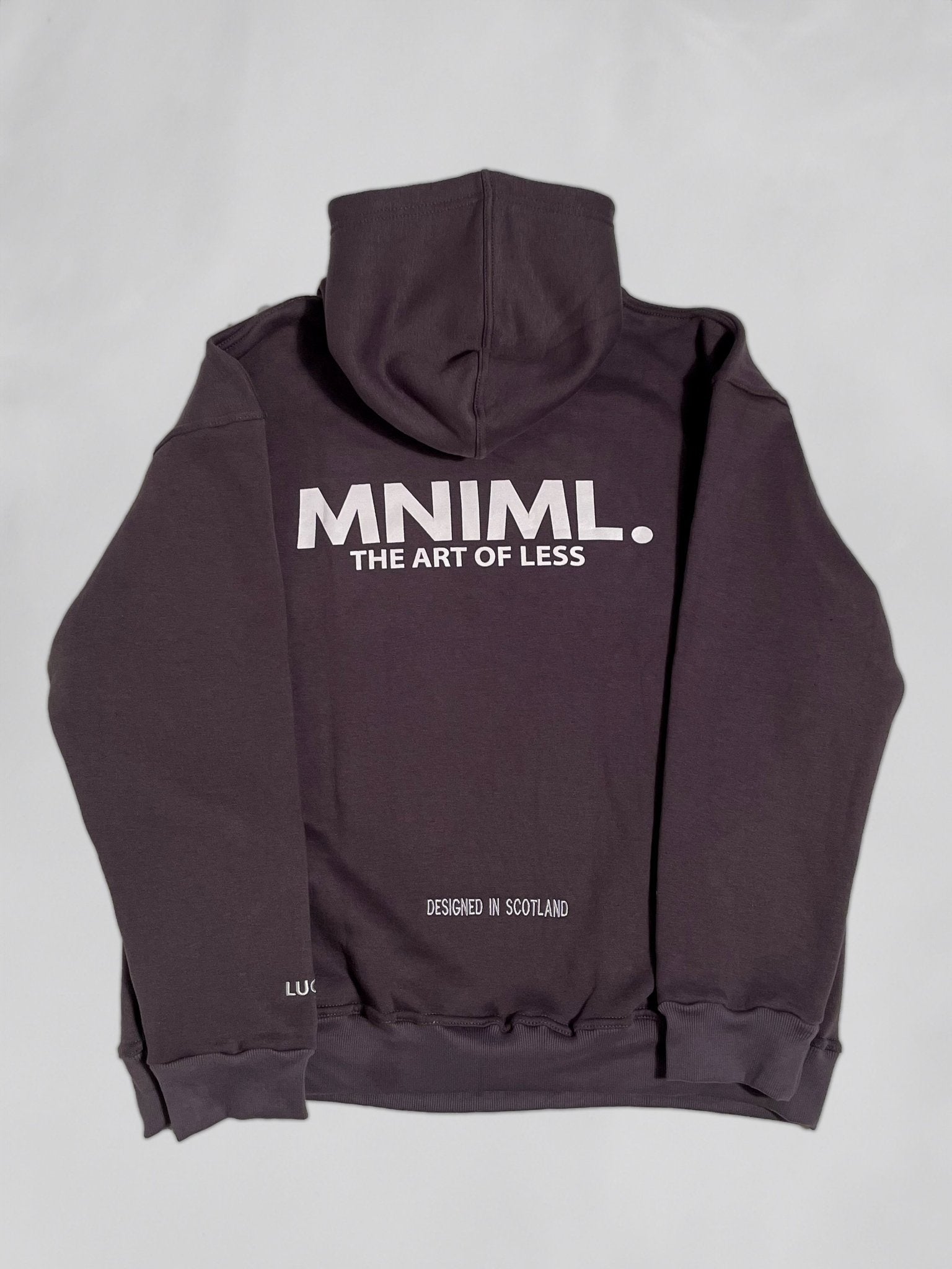 Oversized 'MNIML' Hoodie - Charcoal - LUGHA. Clothing - Hoodie